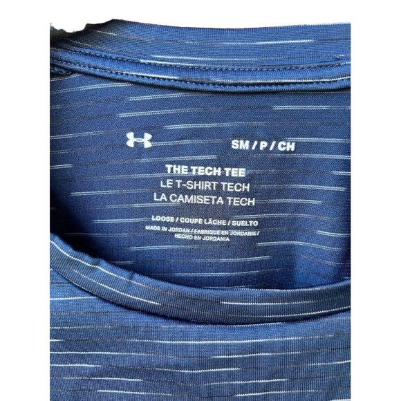 Under Armour Mens The Tech Tee Shirt Blue Loose Fit S - Picture 2 of 3